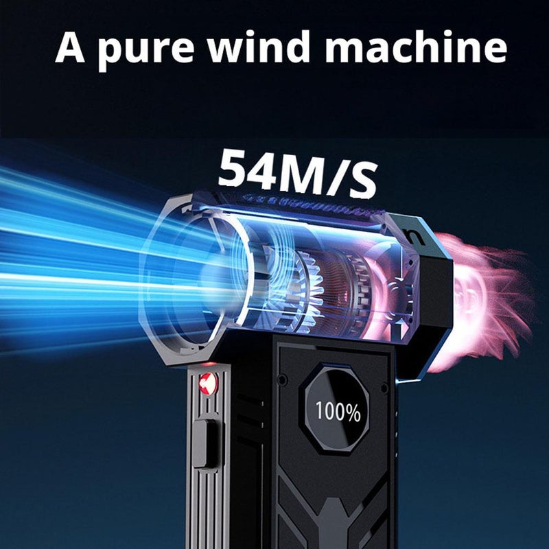 Mini Turbo Snow Blower, 130000RPM Handheld Snow Blower for Car, 8000mAh Adjustable Car Sno-w Blowers, Portable Compressed Air Duster for Windshield Snows Removal, Dust Removal & Lawn Care - Image 3